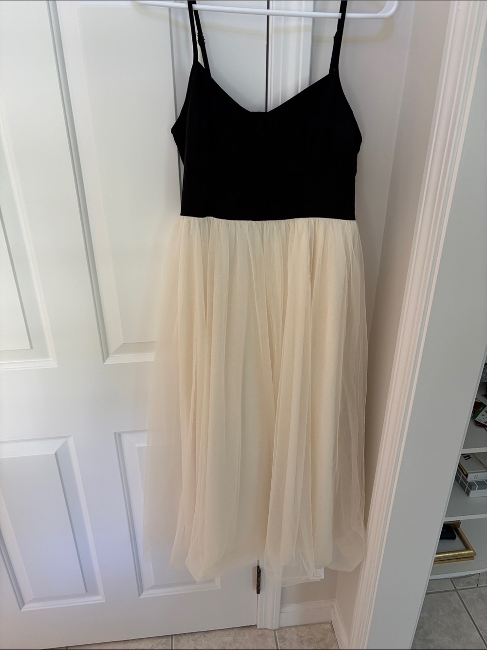 CUPSHE Black / Cream Tulle Party Dress. Size S/2